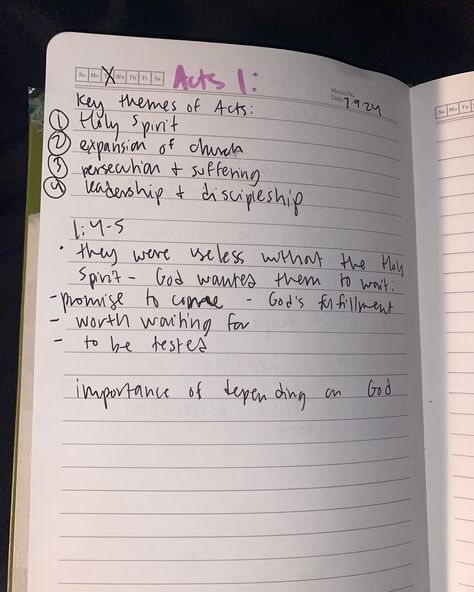 Acts chapter 1 Bible study! The key themes of Acts overall: 🌟 Holy Spirit: Jesus ascension and the Holy Spirit ascend onto believers - early Christian Church 🌟 expansion of the church: we see this in the 100+ followers praying with the disciples 🌟 persecution and suffering to come 🌟 leadership and discipleship we see in picking a new apostle Something that stood out to me in Acts 1: ✨ v4-5 Jesus wanted the apostles to wait in Jerusalem because they were “useless” without the Holy Spi... Acts Chapter 1, Jesus Ascension, God Keeps His Promises, Waiting Season, Acts 5, Acts 1, Grace Christian, The Apostles, Bible Study Notes