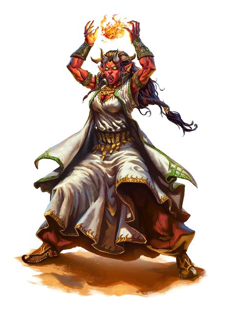 Female Noble Efreeti - Pathfinder PFRPG DND D&D 3.5 5E 5th ed d20 fantasy Wizard Female, Sorcerer Warlock, Mroczny Elf, Tiefling Sorcerer, Fantasy Demon, Pathfinder Character, Pathfinder Rpg, Fantasy Races, Fantasy Rpg