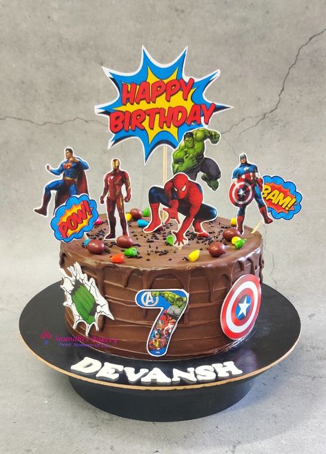 #saundhibakery #eggless #chocolatetruffle #avengers #avengerthemecake #birthdaycake #kidsbirthdaycake #Amanora #punebaker #nocakepremix #cakefromscratch #cake Avenger Theme Cake, Avengers Cake Design, Avengers Themed Cakes, Avengers Cake, Avengers Theme, Cartoon Theme, Cake Decorating Designs, Theme Cake, Cakes For Boys