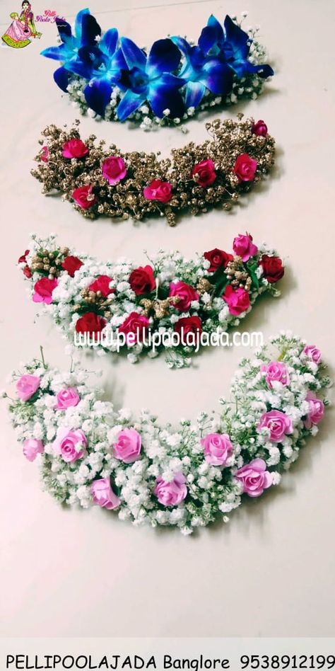 Fresh Flower Veni For Hair, Artificial Flowers For Hair, Bridal Flowers For Hair, Flowers Jewellery Design, Flower Accessories For Hair, Bridal Flowers In Hair, Veni Flower For Hair, Flower For Hairstyle, Bridal Hair With Flowers