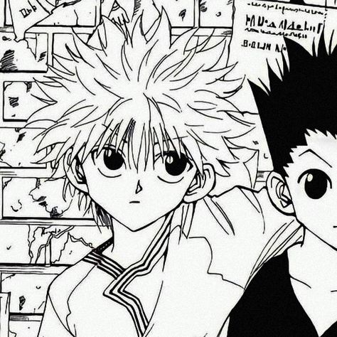 Hxh Manga Icons Gon, Hxh Manga Matching Icons, Gon And Killua Manga Icons, Killua And Gon Matching Manga Pfp, Gon And Killua Matching Icons Manga, Killua And Gon Pfp Matching, Killua And Gon Pfp, Killugon Matching Icons, Gon And Killua Matching Icons