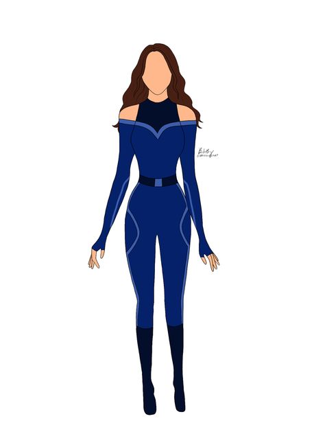 Superhero Suit Design Female Blue, Clothing Character Design, Blue Superhero Suit Female, Blue Superhero Suit, Marvel Suits, Superhero Suit Design, Superhero Outfits Design, Marvel Shifting, Suits Art