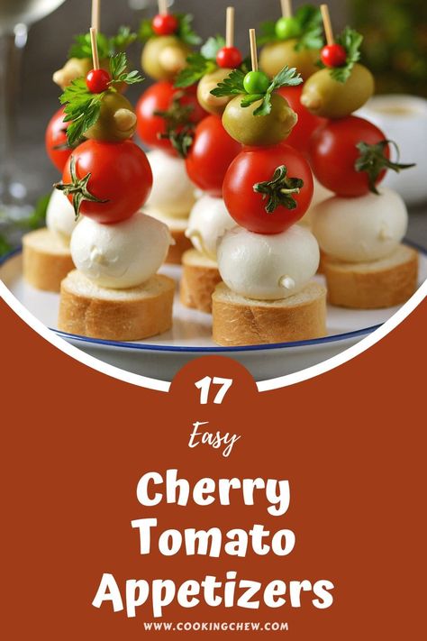 If you like tomatoes AT ALL, and goat cheese even in the SLIGHTEST bit, you’re going to really enjoy this list of Cherry Tomato Appetizers! Appetizers With Grape Tomatoes, Ladybug Appetizers Cherry Tomatoes, Appetizer With Cherry Tomatoes, Cheese And Tomato Appetizers, Barata Cheese Tomato Appetizer, Cherry Tomatoes Appetizers, Stuffed Cherry Tomatoes Appetizers, Tomato And Cheese Appetizer, Tomato Appetizers Appetizer Ideas