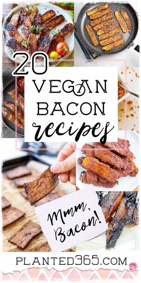 Vegan Bacon Recipes are delicious and easy to make. These plant-based recipes are savory, sweet, tasty, and will definitely make you go, “mmm, bacon!” Vegan Bacon Recipe, Coconut Bacon, Vegan Bacon, Vegan Meat, Bacon Bits, Bacon Recipes, Vegan Cooking, Vegan Breakfast Recipes, Vegan Foods