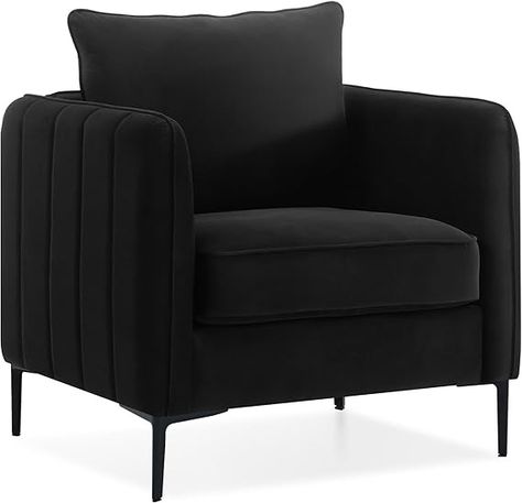 Amazon.com: DecoraFlex Black Velvet Accent Chairs for Living Room, Modern Upholstered Accent Chair Comfy Velvet Armchair with Thick Cushion and Wood Frame, Single Sofa/Side Chair for Bedroom Nursery Office : Home & Kitchen Velvet Accent Chairs, Black Accent Chair, Chair Comfy, Comfort Luxury, Chairs For Living Room, Single Arm Chair, Comfy Armchair, Accent Chair Set, Comfy Living Room