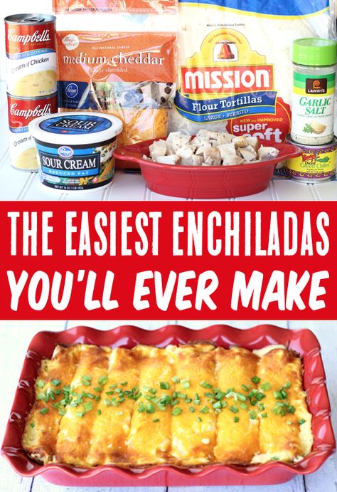 Recipe Enchiladas, White Sauce Enchiladas, Sour Cream Chicken Enchilada Recipe, White Sauce Recipe, Easy Chicken Enchiladas, Easy Enchilada Recipe, Easy Chicken Enchilada Recipe, Sour Cream Enchiladas, White Chicken Enchiladas