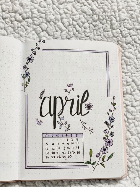 April Book Journal Ideas, April Journal Ideas Aesthetic, April Notebook Ideas, April Diary Ideas, April Drawing Ideas, April Bulletin Journal Ideas, April Journal Page, Bullet Journal April Theme, April Planner Ideas