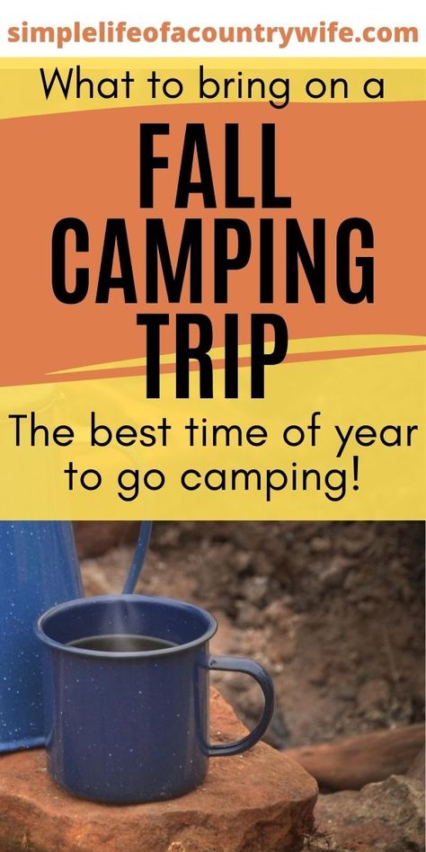 Camping in the fall is absolutely beautiful - but you will want to be prepared for an enjoyable trip. Fall Beach Camping, Camping Autumn, Fall Camping Ideas, Camping Trip, Fall Camping Food, What To Take Camping, Camping Inspiration, Camping List, Fall Camping