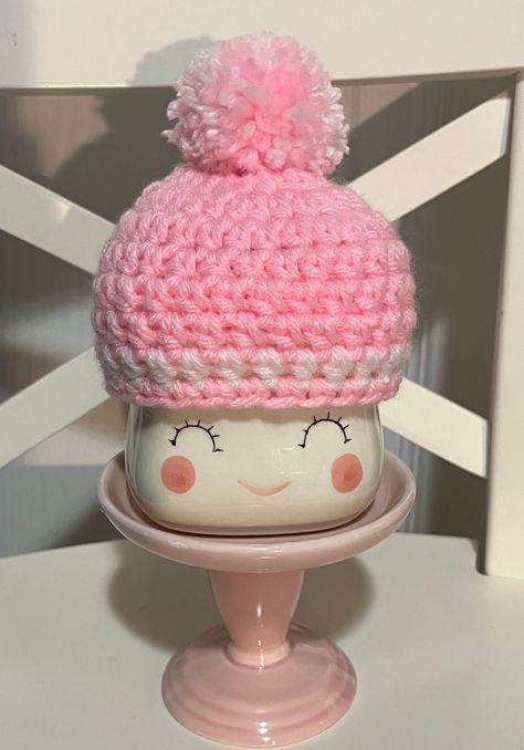 Excited to share this item from my #etsy shop: Marshmallow Mug Hat, Tiny Crocheted Hat, Valentine Tiered Tray decor, Rae Inspired decoration, Pom Pom Hat, Pink Hat Valentine Tiered Tray, Valentine Hats, Marshmallow Crafts, Crocheted Hat, Pink Hat, Pom Pom Hat, Newborn Pictures, Tiered Tray Decor, Tiered Tray