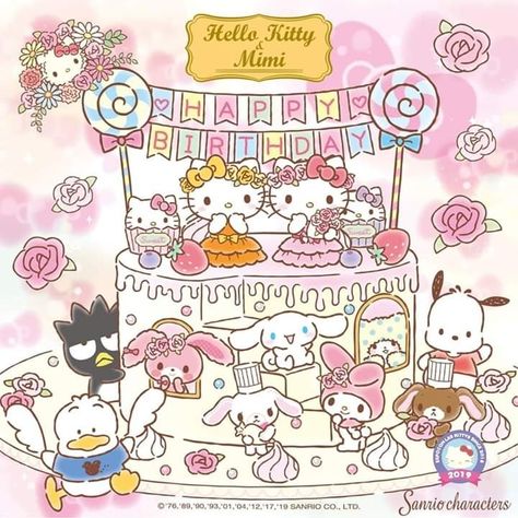 Sanrio Birthday Wallpaper, Happy Birthday Hello Kitty Image, Hello Kitty Birthday Wallpaper, Sanrio Characters Birthday, Sanrio Happy Birthday, Birthday Sanrio, Hello Kitty Birthday Card, Happy Birthday Hello Kitty, Hello Kitty Happy Birthday