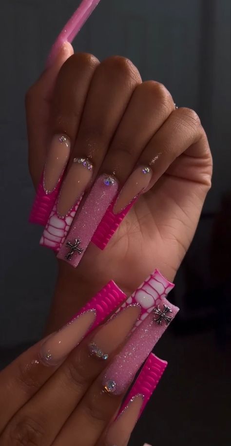 Acrylic Nail Set, Long Acrylic Nail Designs, Colored Acrylic Nails, White Acrylic Nails, Girly Acrylic Nails, Short Square Acrylic Nails, Long Acrylic Nails Coffin, Acrylic Nails Coffin Pink, Long Square Acrylic Nails