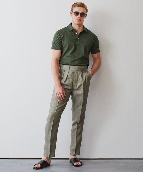 Gurkha Trousers Men, Italian Trousers Men, Gurkha Pants Men Outfit, Pleated Pants Outfit Men, Pleated Pants Outfit, Gurkha Pants, Polo Outfit, Pants Outfit Men, Trousers Men