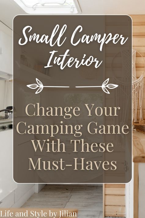 🏕️ Small Camper Interior Essentials 🚐: Discover must-have essentials to transform your small camper into a cozy and functional space! From compact storage solutions to space-saving furniture, find everything you need for an enjoyable camping experience. Click through for the ultimate guide to small camper living! #CamperLife #RVLiving #TinyHome #SmallSpaces #CamperDecor #CampingEssentials #TravelInStyle #LifeAndStyleByJilian Small Travel Trailer Remodel Ideas, Must Haves For Camper, Lance Camper Remodel, Small Camper Living Full Time, Small Camper Living, Cozy Rv Interiors, New Rv Decorating Ideas, Live In Camper, Grand Design Rv Decorating Ideas