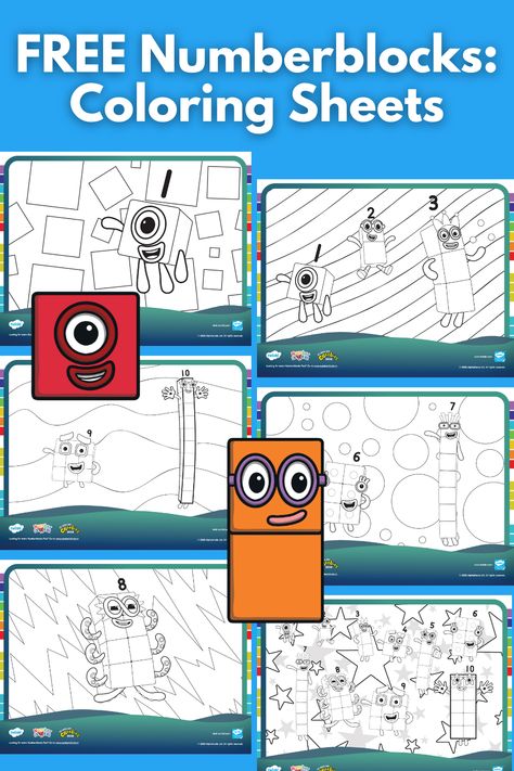 Children will have fun and develop their understanding of numbers and counting with Twinkl's Numberblocks Printables Free: Coloring Sheets. Use alongside the BBC’s Numberblocks episodes on YouTube! Numberblocks Printables Free, Algebraic Thinking, Free Coloring Sheets, Printables Free, Place Values, Math Lessons, Teaching Math, Coloring Sheets, Free Coloring