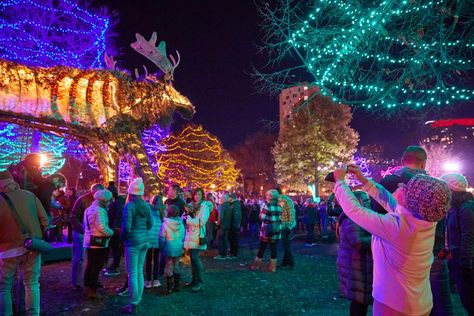 12 Ways to Celebrate the Holidays in Minnesota | Explore Minnesota Mill City, Santa And His Reindeer, Christmas Musical, Visit Santa, St Cloud, Mormon Temple, Entertainment District, Christmas Town, Christmas Train