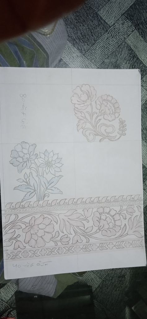 Victorian Inspired Fashion, Flowers Motifs, Indian Mehendi, Ethnic Print Pattern, Bengali Saree, Alpona Design, Banarsi Saree, Folk Art Flowers, Pencil Shading