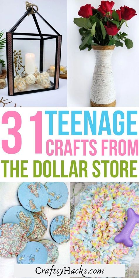 Crafting doesn't have to be crazy expensive when you save money by using Dollar store items to create more cool crafts. Try these amazing Dollar store crafts for teens and have more fun crafting with your friends and family. Easy Dollar Store Crafts, Crafts For Teenagers, Middle School Crafts, Cute Diy Crafts, Easy Crafts For Teens, Arts And Crafts For Adults, Diy Crafts For Teens, Friend Crafts