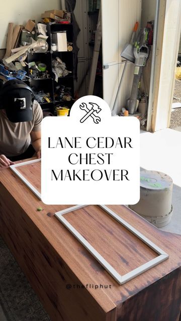 Chest Redo Diy, Waterfall Cedar Chest Makeover, Refinish Cedar Chest, Refinished Cedar Chest Ideas, Lane Cedar Chest Makeover, Modern Cedar Chest, Lane Hope Chest, Hope Chest Makeover, Diy Wood Chest