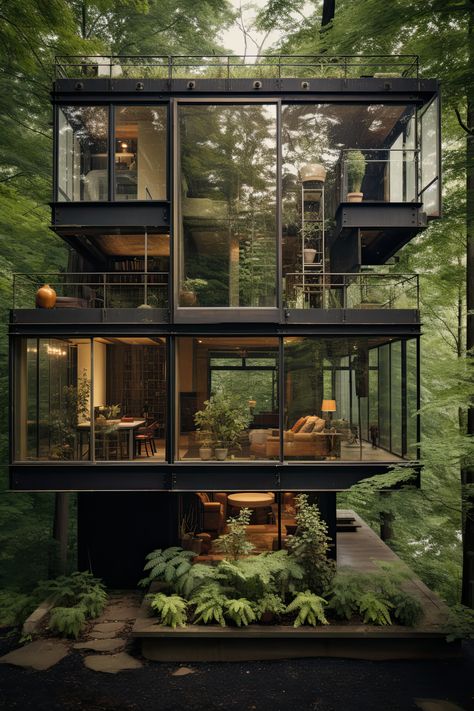 Village Photography, Container House Design, Fantasy House, Forest House, Dream House Exterior, Home Outdoor, Villa Design, Dream House Decor, Glass House