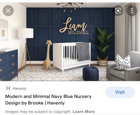 Nursery Ideas Navy, Blue Boy Nursery Ideas, Royal Blue Nursery, Midnight Blue Nursery, Dark Blue Nursery Wall, Navy Blue Accent Wall Nursery, Navy And Gray Nursery, Gray And Navy Blue Nursery, Navy Blue Nursery Gender Neutral