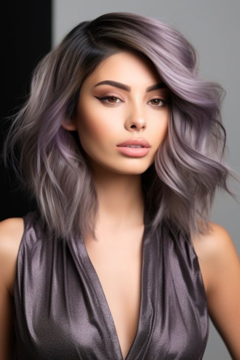 Velvet brown with lavender shimmer introduces a mystical element to your hair. The subtle lavender hues are both surprising and delicate. Click here to check out more stunning brown hair with highlights ideas for 2023.