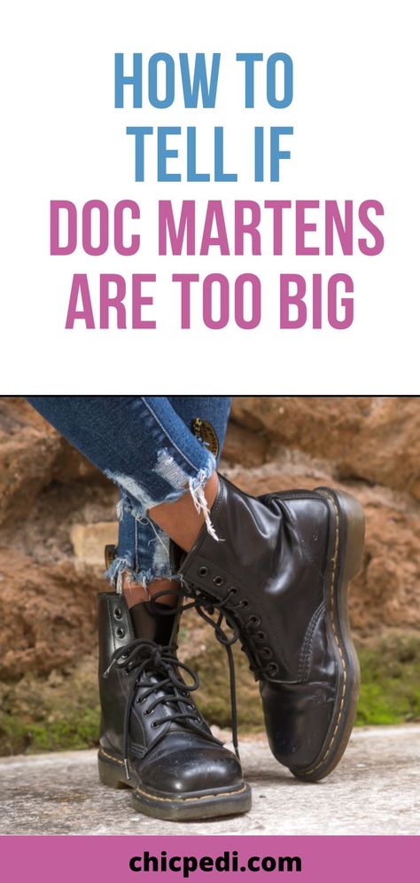 Learn How To Tell If Doc Martens Are Too Big. Learn More About Dr Martens Sizing Issues and Solutions To Loose Fitting Footwear. Styling Doc Martens Winter Plus Size, How To Lace Dr Martens Boots, Styling Doc Martens Winter, Tie Doc Martens How To, How To Style Dr Martens Boots Women, How To Make Doc Martens Comfortable, How To Wear Doc Martens Over 40, Doc Martin Boots, How To Wear Dr Martens Boots