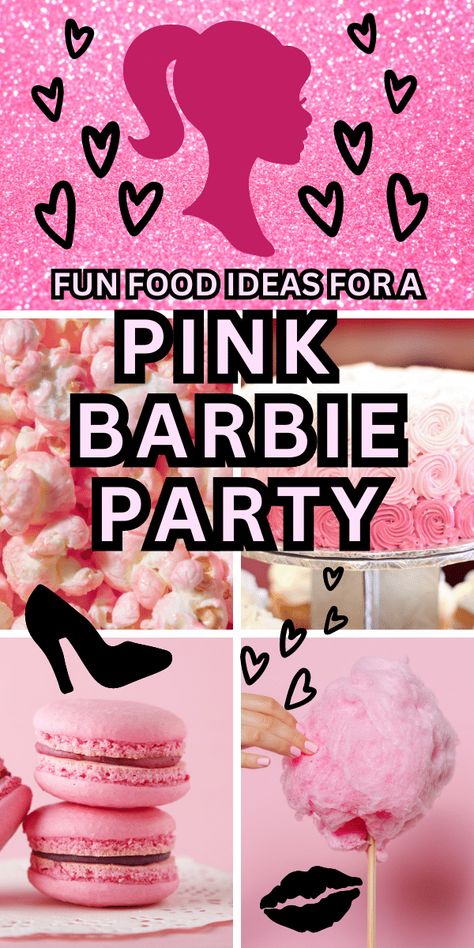 Throwing a Barbie party and wondering what party foods stay with the Barbiecore theme or Barbie aesthetic? Definitely throw a pink Barbie party with these fun pink food ideas! #barbieparty #pinkparty #pinkfood #themeparty Pink Barbie Charcuterie Board, Barbie Viewing Party, Barbie Themed Charcuterie Board, Cheap Barbie Party Ideas, Barbie Watch Party, Barbie Brunch Party, Barbie Snacks Parties Food, Barbie 18th Birthday Party, Barbie Aesthetic Party