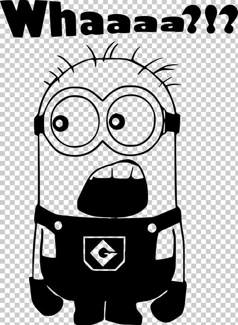 Minions Black And White, Black And White Simple Drawings, Minion Tattoo, Minion Stickers, Clothes Pin Wreath, Png Art, T Shirt Png, Png Text, Line Art Design