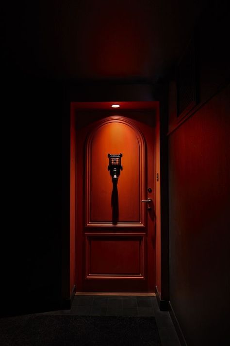 Speakeasy Decor Bar, Speakeasy Door, Red Hotel, Speakeasy Decor, Hotel Ads, Speakeasy Bar, Up Down Wall Light, Jazz Bar, Corridor Lighting