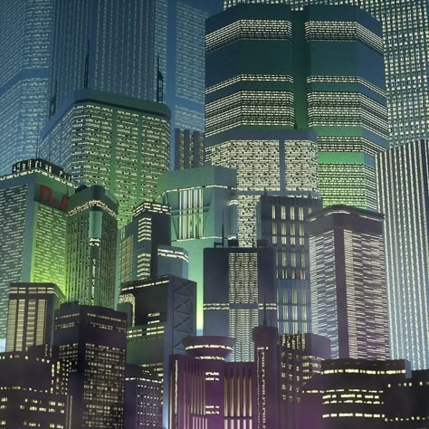 The City At Night, Neo Tokyo, Bg Design, City At Night, Cyberpunk Aesthetic, Cyberpunk City, Arte Cyberpunk, Japon Illustration, Retro Futuristic