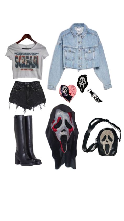 Scream,Halloween Outfits idea Scream Inspired Outfits, Rose Mcgowan Scream, Scream Outfits, Emo Band, Rose Mcgowan, Outfit Halloween, Emo Bands, Inspired Outfits, Halloween Outfits