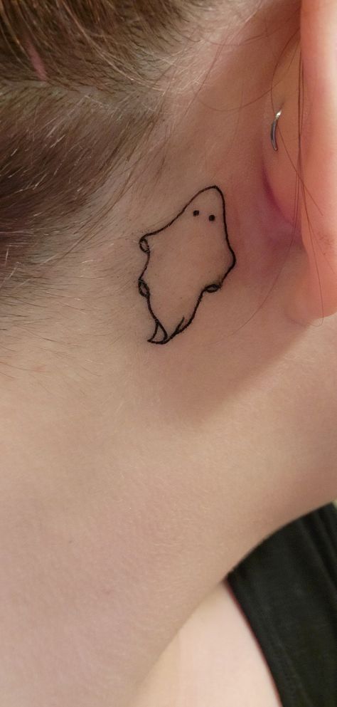 Ghost Tattoo Behind Ear, Spooky Ghost Tattoo, Scream Mask, Tattoo Behind Ear, Inspiring Tattoos, Ghost Tattoo, Spooky Tattoos, Sleeves Ideas, Spooky Ghost