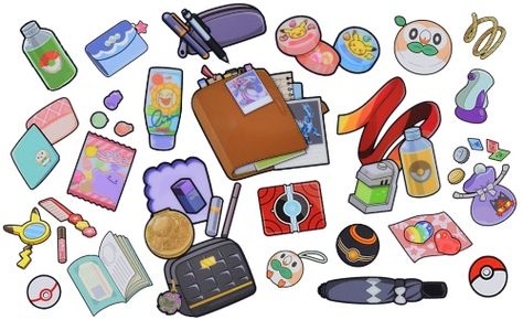 Pokemon Trainer Bag, Pokemon Bag, Pokemon Room, Pokemon Adventures Manga, Pokemon Gym, Pokemon Clothes, Pokemon Accessories, Oc Pokemon, Pokemon Oc