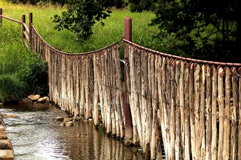 Cedar Fence Over Creek Fence Over Creek, Livestock Fencing, Livestock Fence, Lookbook Ideas, Horse Barn Ideas Stables, Cow Pasture, Fencing Ideas, Farm Fence, Cedar Fence