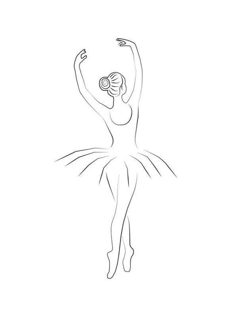 Bailarina Drawing, Balerina Drawing Easy, Dancer Drawing Simple, Easy Ballerina Drawing, Bailarina Aesthetic, Ballerina Outline, Ballerina Drawings, Ballet Doodles, Dance Drawings