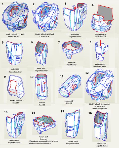 Click this image to show the full-size version. Foam Armor Templates, Halo Reach Armor, Halo Cosplay, Iron Man Cosplay, Armadura Cosplay, Foam Armor, Helmet Concept, Halo Master Chief, Halo Armor