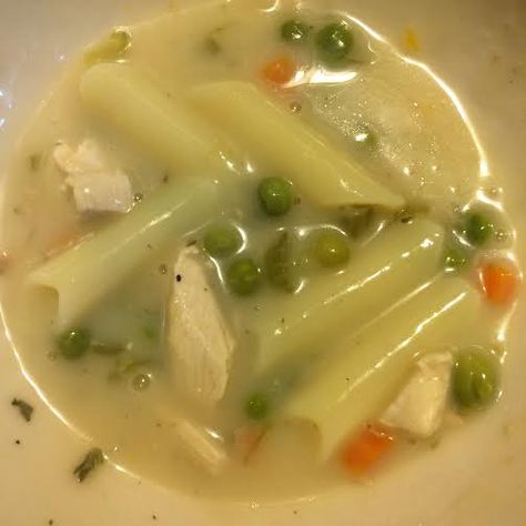 J Alexanders Chicken Pasta Soup Recipe, Date Night Meals, Chicken Pasta Soup, Gluten Free Chicken Broth, Pasta Soup Recipes, J Alexander, Creamy Chicken Soup, Recipe Gluten Free, Pasta Soup