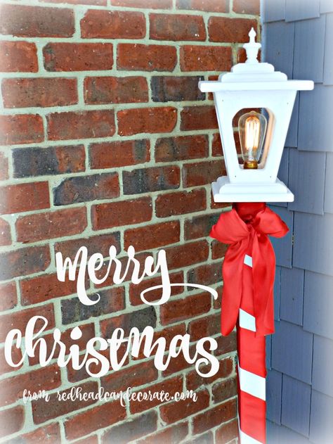 Christmas Light Post Makeover & My Nativity Scene Diy Christmas Lamp Post How To Make, Diy Christmas Light Post, Lamp Post Decorating Ideas, Diy Lamppost, Diy Lamp Post Outdoor, Diy Christmas Lamp Post, Christmas Light Post, Diy Lamp Post, Christmas Light Pole