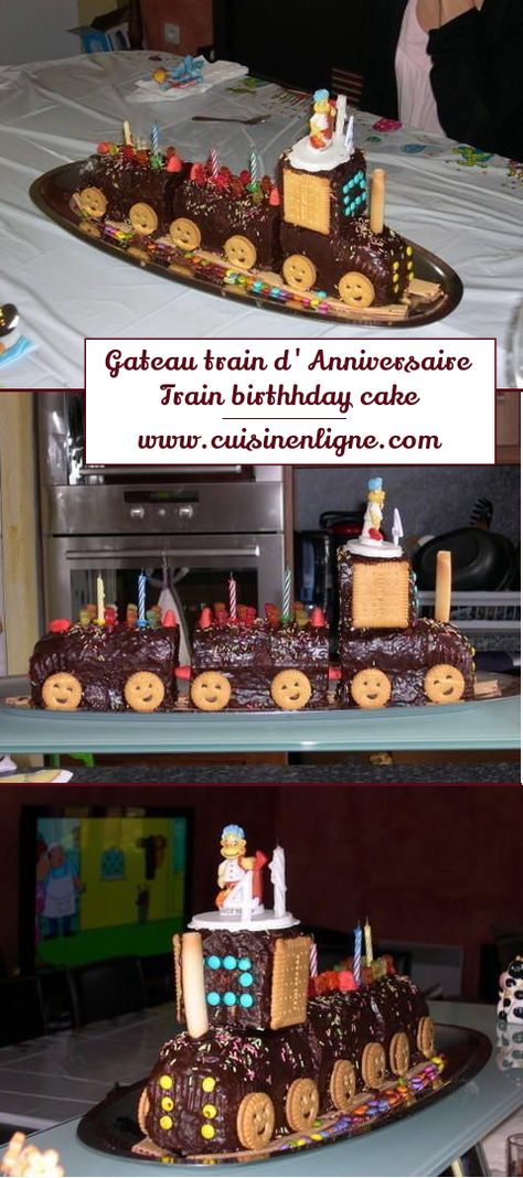 Gateau train d'Anniversaire facile Easy train birthday cake #recette #gateau #anniversaire #cake #birthday #recipe Diy Train Cake Simple, Cake Birthday Recipe, Train Birthday Cake, Anniversaire Diy, Train Cake, Train Birthday, Baby Diy, Diy Baby Stuff, Dessert Recipes