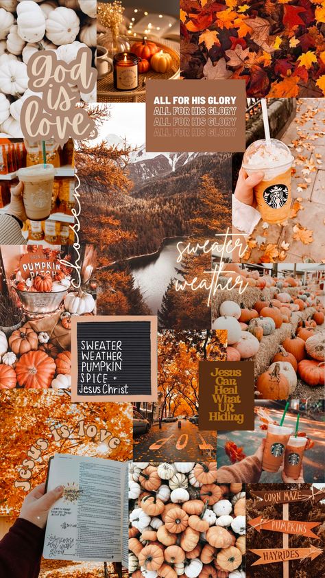 Cute Halloween Wallpaper Collage, Fall Thanksgiving Phone Wallpaper, Fall Collages Wallpaper, Iphone Fall Aesthetic Wallpaper, Halloween Phone Wallpaper Collage, Fall Aesthetic Wallpaper Iphone Collage, Fall Autumn Aesthetic Wallpaper, Fall Wallpapers Collage, Fall Scripture Wallpaper Iphone