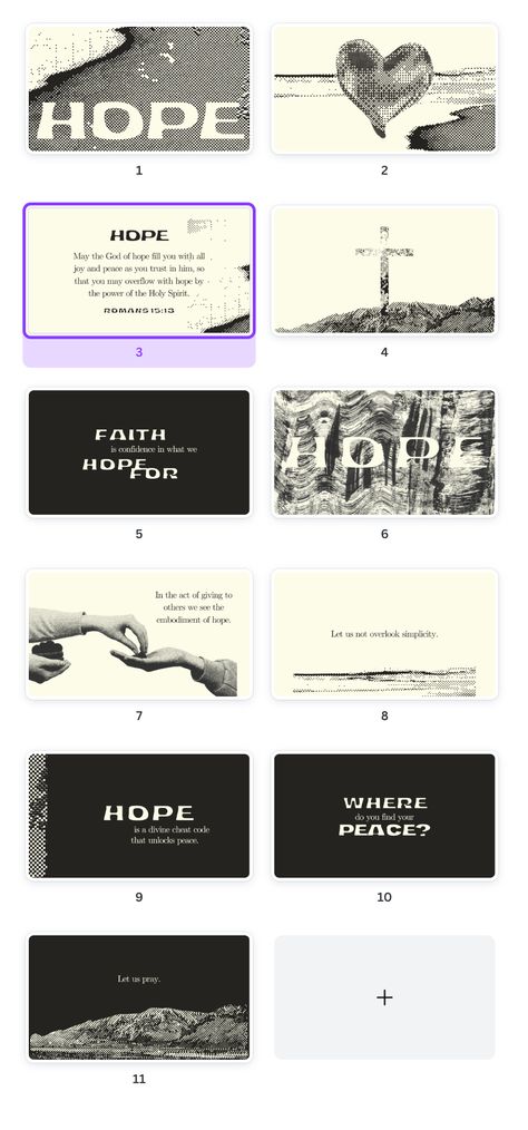 Black and White Duotone Creative Church Presentation by Take Care Creative. Follow on Canva or get emails about new canva templates at takecarecreative.co / christian, youth, hope, christianity, catholic, bible, crucifix, scanned, textured, peace / Canva Flyer Templates, Church Series Graphics, Presentation Cover Design, Church Logo Ideas, Canva Presentation Ideas, Bible Graphic, Canva Presentation Template, Church Media Graphics, Sermon Graphics