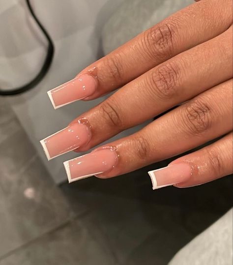 Extra Acrylic Nails, Square Press On Nails, Tapered Square Nails, Diy Acrylic Nails, Ombre Acrylic Nails, Colored Acrylic Nails, Simple Acrylic Nails, Girly Acrylic Nails, French Tip Acrylic Nails