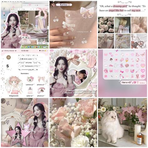 Blackpink Moodboard, Moodboard Karina, Karina Moodboard, Moodboard Deco, Editing Inspiration, Karina Aespa, Mood Board Design, Galaxy Wallpaper, Cute Pink