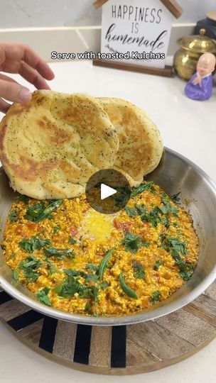 481K views · 17K reactions | Amritsari Paneer Bhurji! 😍😍 You guys trust me, this combo is just 🤤🤤🤤

Recipe for 4 servings - 
Curd 1/2 cup
Kashmiri mirch 2 tsp
Coriander powder 1 tsp
Turmeric 1/2 tsp
Salt 1/2 tsp

Kasuri methi 1 tsp

Mustard oil 2 tbsp
Onion 1 finely chopped 
Besan 1 tbsp 
Tomato 1 finely chopped
Ginger garlic chilli paste 1 tsp
Grated Paneer 200 gm

Butter
Green chilli, coriander to garnish.

Serve with toasted Kulchas 😍

#amritsariyestyle #paneerbhurji #kulcha #paneer #combo #cheatday #cheatdayeats #buttery #recipes #by @manmits_kitchen #manmits_kitchen 

[AMRITSARI PANEER BHURJI, PANEER BHURJI RECIPE, TADKA MARKE, KULCHA AND PANEER BHURJI, KULCHA, BUTTER TOASTED KULCHA WITH PANEER BHURJI, PUNJABI STYLE BHURJI] | Manmit Kaur Methi Paneer Recipe, Paneer Bhurji Recipe, Buttery Recipes, Bhurji Recipe, Paneer Bhurji, Kasuri Methi, Punjabi Style, Chilli Paste, Mustard Oil