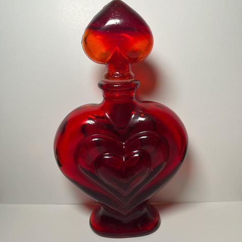 Red glass heart shaped potion bottle - Depop Heart Shaped Bottle Drawing, Love Poison Bottle, Heart Potion Bottle, Heart Shaped Potion Bottle, Heart Shaped Bottle, Heart Shape Perfume Bottle, Red Perfume Bottle, Group Project, Potion Bottle