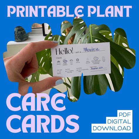 Plant Care Cards | Plant Cards | Plant Care | Plant Label | Plant Tag Passport | Printable Plant Label | Plant Instruction Card Plant Care Cards, Begonia Plant, Wedding Favours Magnets, Plant Care Instructions, Plant Life Cycle, Plant Gift, Garden Planner, Indoor Plant Care, Plant Tags