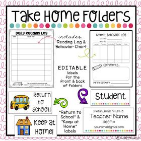 Teaching resources, activities, games, & worksheets for the K-2 classroom. Classroom management & organization tools. Homework Folders, Behavior Log, Take Home Folders, Homework Folder, 3rd Grade Classroom, Editable Labels, Teaching First Grade, 2nd Grade Classroom, Kindergarten Class