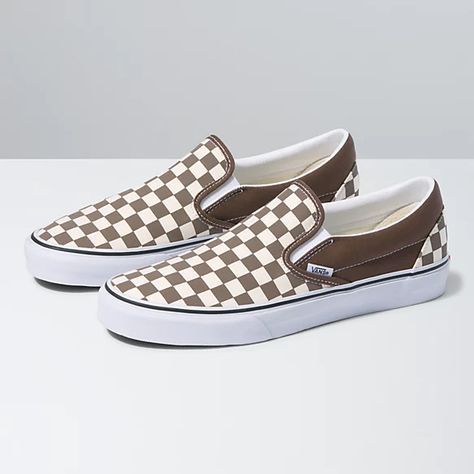 Rain Drum, Vans Checkerboard Slip On, Sneakers To Buy, Wishy Washy, Vans Brown, University Outfits, Brown Checkered, Vans Store, Vans Checkerboard