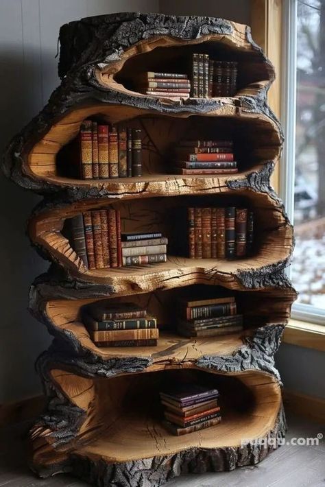 Traditional Bookcases, Tree Bookshelf, Unique Shelves, Dream Library, Creative Storage Solutions, Home Library Design, Bookshelf Design, House Aesthetic, Creative Storage