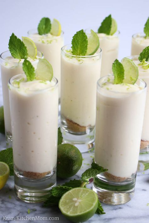 Key Lime Cheesecake Mousse, No Bake Key Lime Cheesecake Cups, Key Lime Cheesecake Shooters, Key Lime Shooters, Key Lime Pie Shooters, Graduation Dessert Bar, Dessert Bar Party, Key Lime Mousse, Lime Mousse